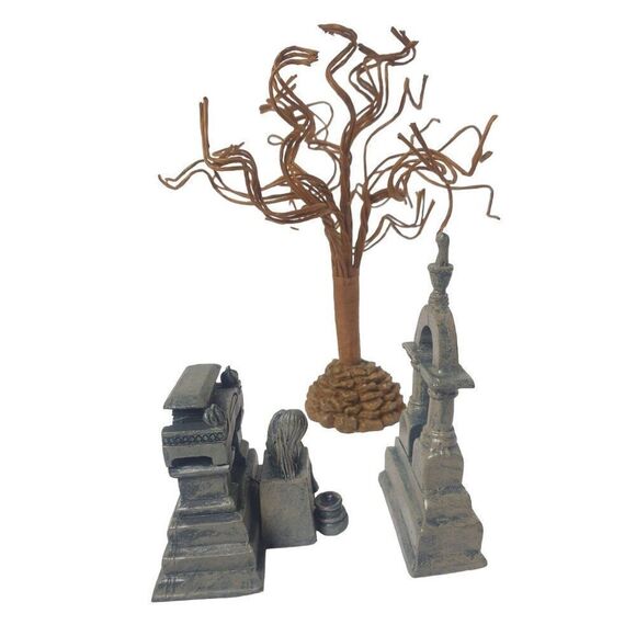 Lemax Miniature Gothic Tombstones & Tree Set For Dioramas 3D Printed - Picture 3 of 6